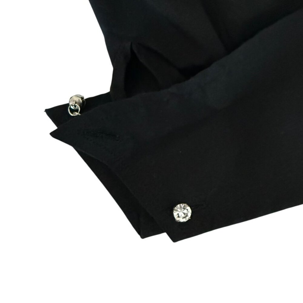 Guess Collection Y2k Button Down Black Shirt Rhin… - image 8